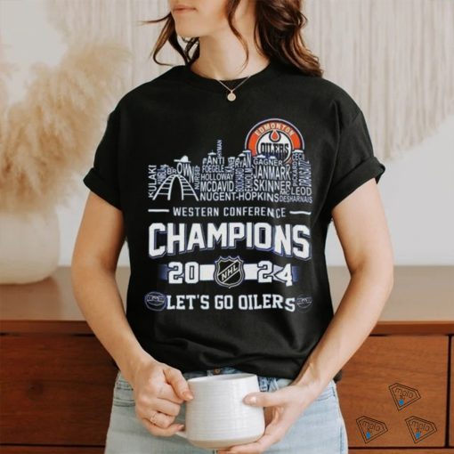 2024 Edmonton Oilers NHL Skyline Western Conference Champions Shirt