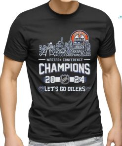 2024 Edmonton Oilers NHL Skyline Western Conference Champions Shirt