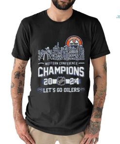 2024 Edmonton Oilers NHL Skyline Western Conference Champions Shirt