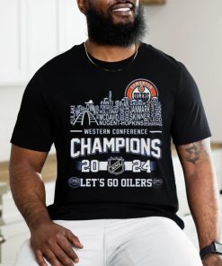 2024 Edmonton Oilers NHL Skyline Western Conference Champions Shirt