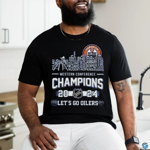 2024 Edmonton Oilers NHL Skyline Western Conference Champions Shirt