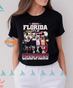 2024 Florida city of champions Miami Heat and Florida Panthers signatures shirt