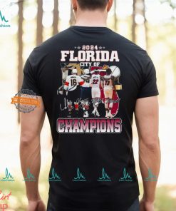 2024 Florida city of champions Miami Heat and Florida Panthers signatures shirt