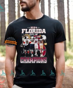 2024 Florida city of champions Miami Heat and Florida Panthers signatures shirt