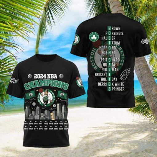 2024 NBA Champions Boston Celtics 3D T Shirt
