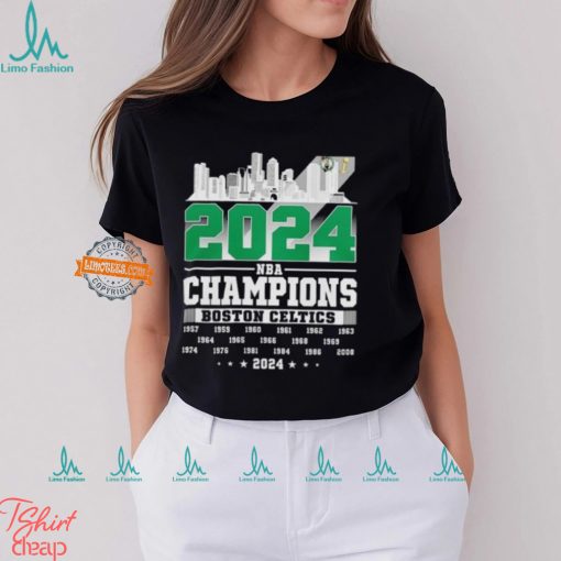 2024 NBA Champions Boston Celtics City Skyline T shirt