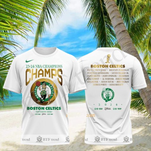 23 24 NBA Champions Boston Celtic Champs Different Here Finals 3D T Shirt
