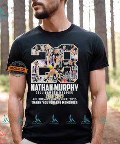 28 Nathan Murphy Collingwood Magpies 2018 2023 AFL Premiership Player Thank You For The Memories Shirt