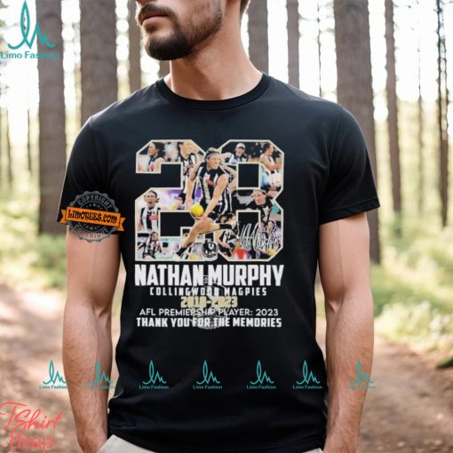 28 Nathan Murphy Collingwood Magpies 2018 2023 AFL Premiership Player Thank You For The Memories Shirt