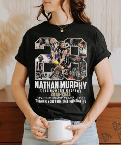 28 Nathan Murphy Collingwood Magpies 2018 2023 AFL Premiership Player Thank You For The Memories T Shirt