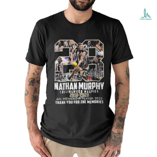 28 Nathan Murphy Collingwood Magpies 2018 2023 AFL Premiership Player Thank You For The Memories T Shirt