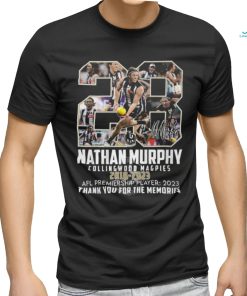 28 Nathan Murphy Collingwood Magpies 2018 2023 AFL Premiership Player Thank You For The Memories T Shirt