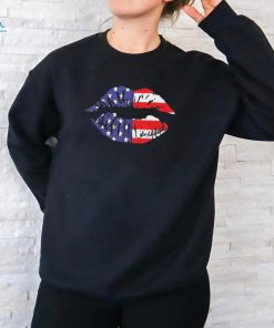 4th Of July Patriotic Hot Lips American Flag Grunge Vintage Shirt
