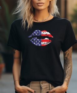 4th Of July Patriotic Hot Lips American Flag Grunge Vintage Shirt