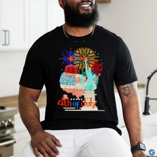 4th of july look America map shirt