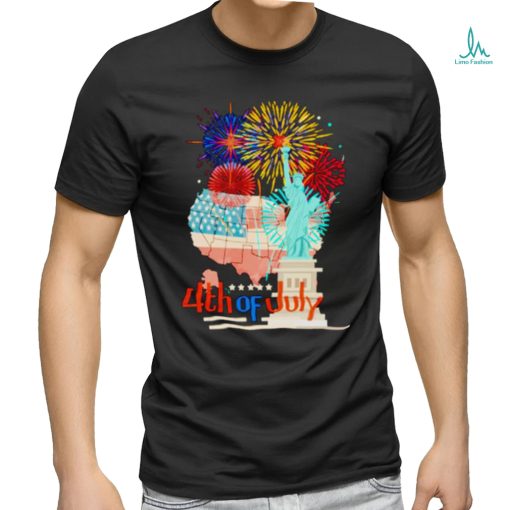 4th of july look America map shirt