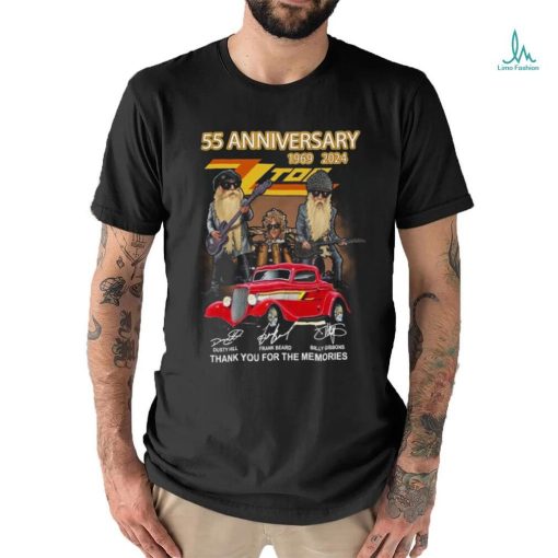 55th anniversary 1969 2024 zz top thank you for the memories shirt