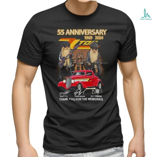 55th anniversary 1969 2024 zz top thank you for the memories shirt