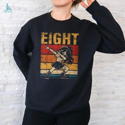 8 Year Old Dabbing Girl Birthday Vintage 8Th Birthday Girl T Shirt