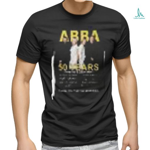 ABBA 50 years 1974 2024 thank you gfor the memories shirt