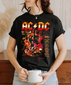 ACDC 51 Year 1973 2024 Guitar Fire Signatures Shirt