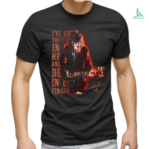 ACDC Angus Young I’ve Got The Blues In My Heart And The Devil In My Fingers T Shirt