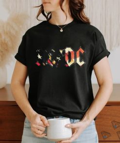 Ac Dc 4th of july collection acDc logo starry rocker stars and stripes usa flag shirt