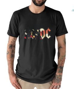 Ac Dc 4th of july collection acDc logo starry rocker stars and stripes usa flag shirt