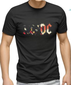 Ac Dc 4th of july collection acDc logo starry rocker stars and stripes usa flag shirt