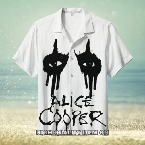 Alice Cooper White Black Hawaiian Shirt