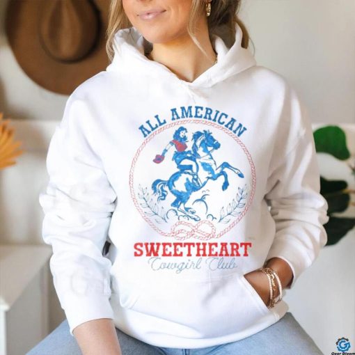 All American Cowgirl Sweetheart Club 4Th Of July Western T Shirt