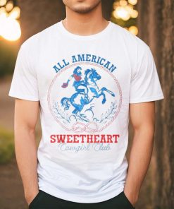 All American Cowgirl Sweetheart Club 4Th Of July Western T Shirt