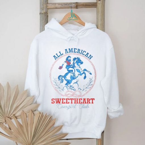 All American Cowgirl Sweetheart Club 4Th Of July Western T Shirt