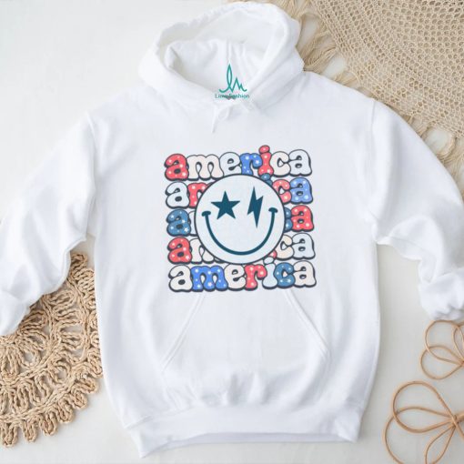 America Groovy Smile For 4th Of July Patriotic T shirt