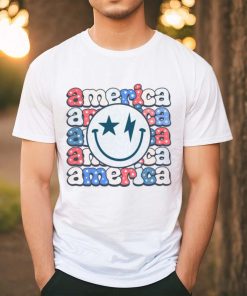 America Groovy Smile For 4th Of July Patriotic T shirt