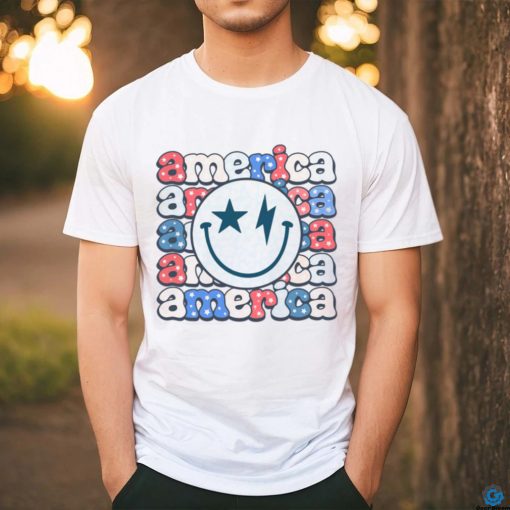 America Groovy Smile For 4th Of July Patriotic T shirt