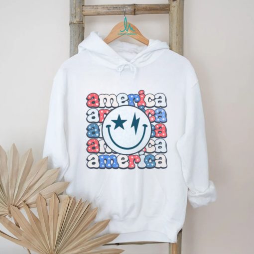 America Groovy Smile For 4th Of July Patriotic T shirt