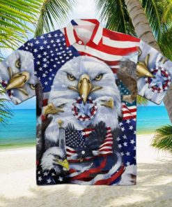 American Eagle US Flag Hawaiian Shirt