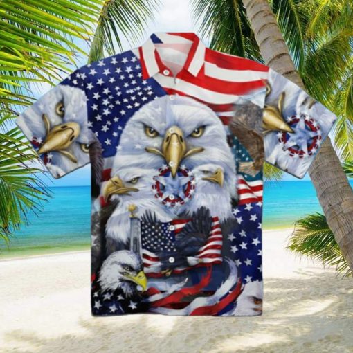 American Eagle US Flag Hawaiian Shirt