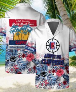 Angeles Clippers Team Logo Pattern Basketball Season Hawaiian Set