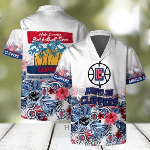 Angeles Clippers Team Logo Pattern Basketball Season Hawaiian Set