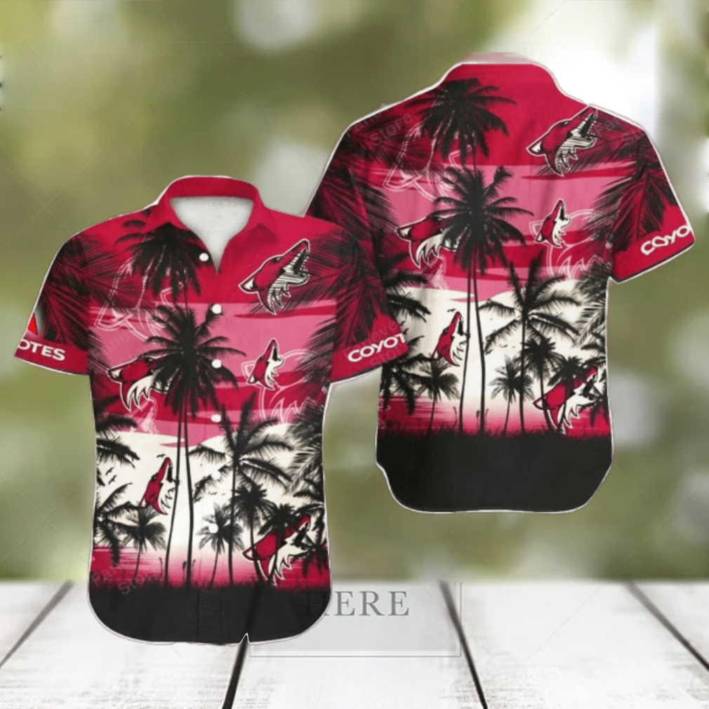 Arizona Coyotes NHL Hawaii Coconut And Logo Full Printed Hawaiian Shirt Arizona Coyotes NHL Hawaii Coconut And Logo Full Printed Hawaiian Shirt