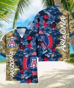 Arizona Wildcats Custom Name Personalized Camo Flower Pattern Hawaiian Shirt