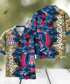 Arizona Wildcats Custom Name Personalized Camo Flower Pattern Hawaiian Shirt