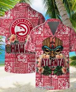 Atlanta Hawks NBA Aloha Tiki Pattern Hawaiian Set