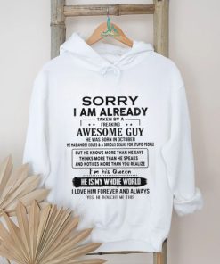 Awesome guy born in October perfect gift for your girlfriend shirt