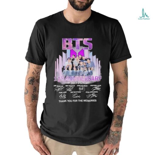 BTS 11th Anniversary 2013 2024 Thank you For The Memories T Shirt