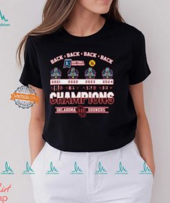 Back To Back To Back To Back Softball Championship Oklahoma Sooners T Shirt