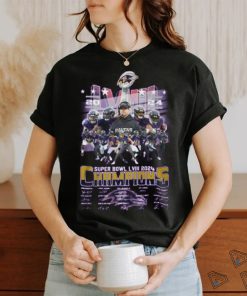 Baltimore Ravens Super Bowl LVIII 2024 Champions Signatures T Shirt