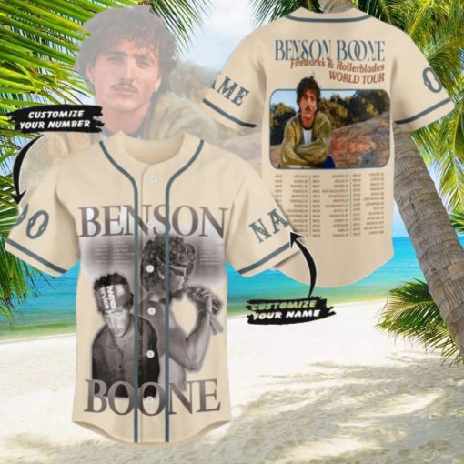 Benson Boone Fireworks & Rollerblades World Tour Custom Baseball Jersey